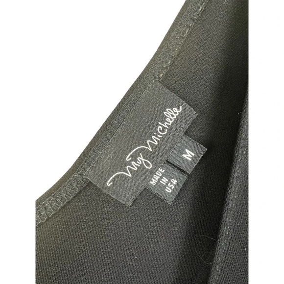 My Michelle Black Aline Flutter Sleeves Dress Women’s Size Medium Y2K - Picture 3 of 4